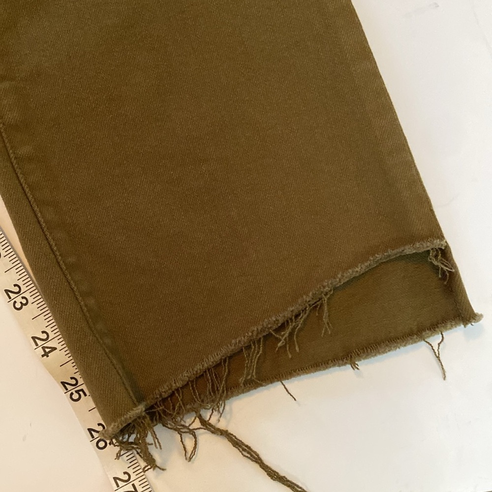 Mother Denim The Insider Crop Step Fray Olive/Fir Green Jeans size 32 NWT - Picture 13 of 17